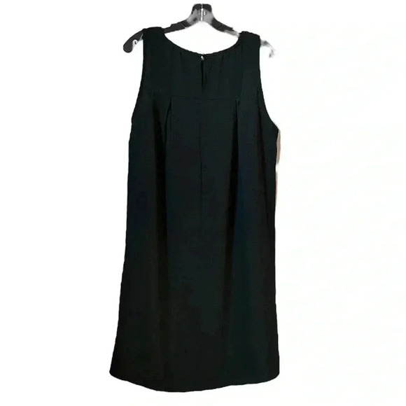 Elegant Black Sleeveless A-Line Midi Dress Women’s 1XL Classic Round Neck - Picture 2 of 3